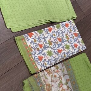 Floral Patterned Fabric with Green Accents